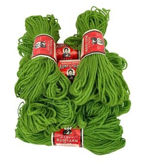 Vintage Aunt Lydia's Heavy Rug Yarn 615 Grass Green 11 Skeins 624 total grams